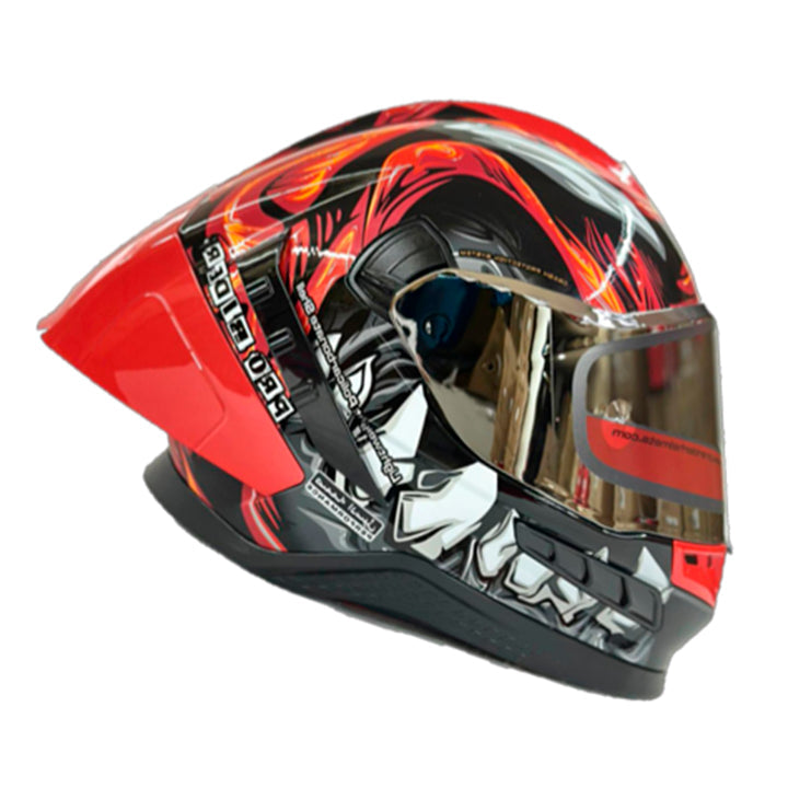 Casco PRO RIDER FRONTIER Grafico Negro Rojo Brillo