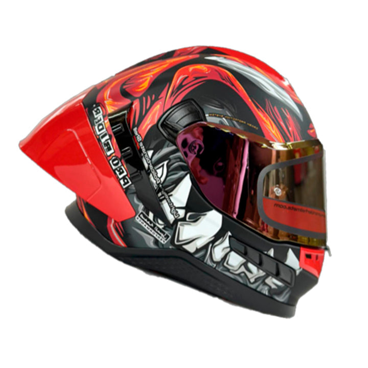 Casco PRO RIDER FRONTIER Grafico Negro Rojo Mate
