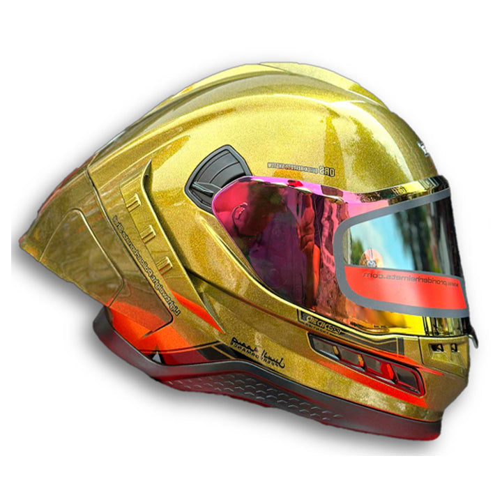 Casco PRO RIDER FRONTIER Camaleon oro