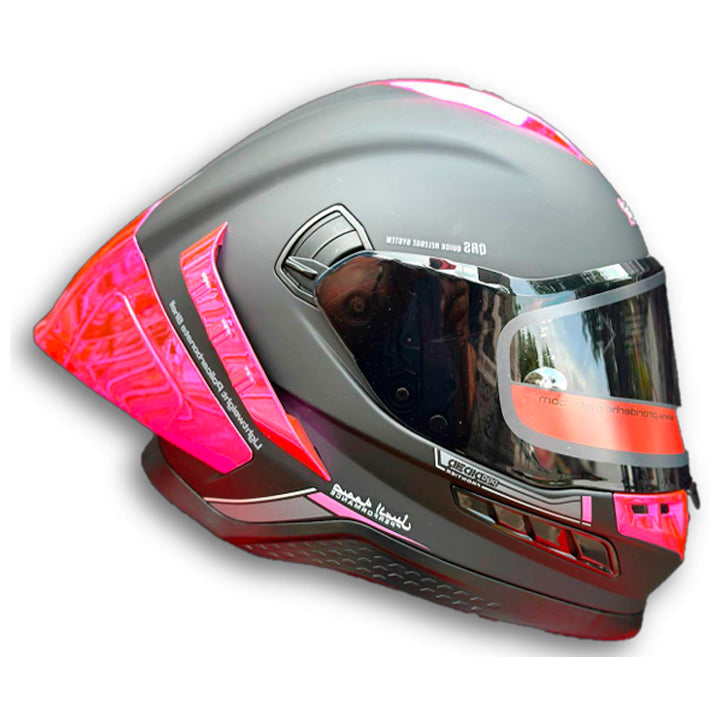 Casco PRO RIDER FRONTIER Solido Negro rosado