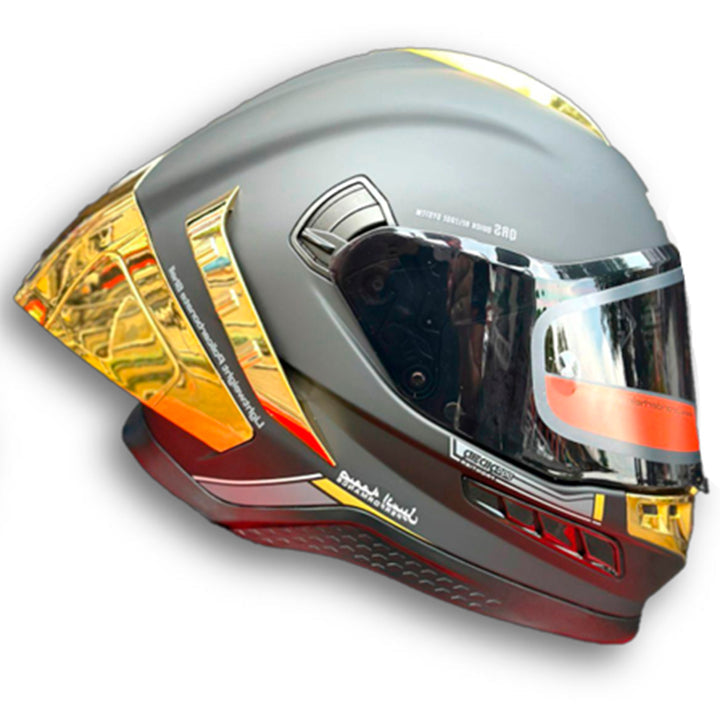 Casco PRO RIDER FRONTIER Solido Negro Oro
